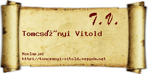 Tomcsányi Vitold névjegykártya